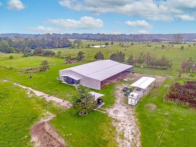 aerial view featuring a rural view