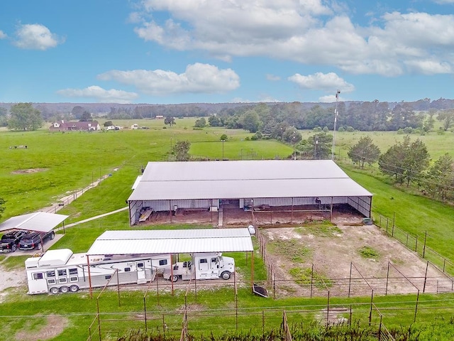 aerial view with a rural view