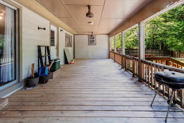 deck with grilling area