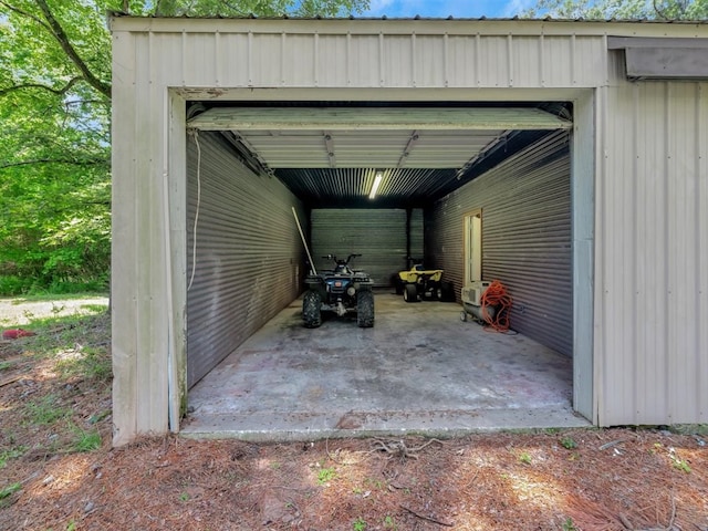 view of garage