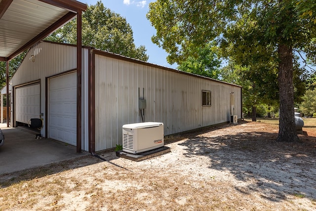 garage with central air condition unit