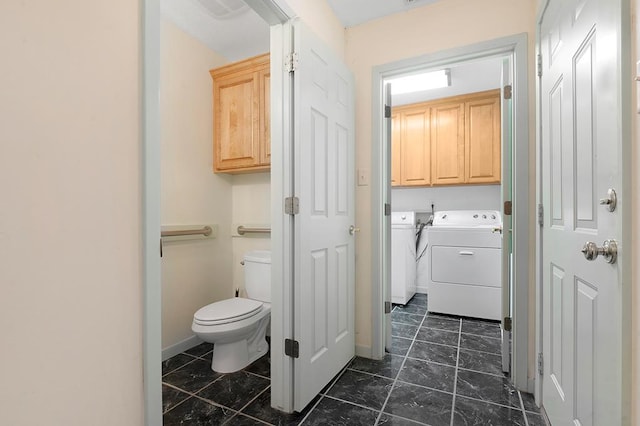 627 Shoreline Dr, Brookeland, TX 75931 - bathroom with toilet and independent washer and dryer