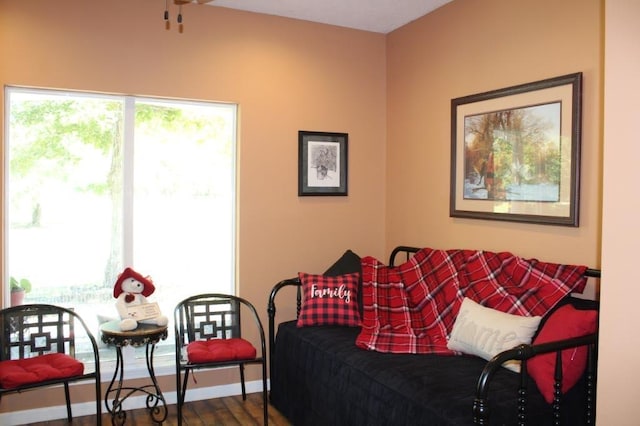 bedroom with wood-type flooring