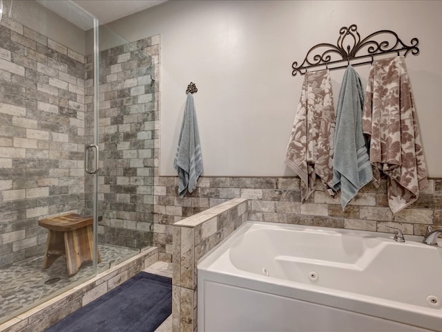 3274 Cc Rd, Diboll, TX 75941 - bathroom with a shower stall and a jetted tub