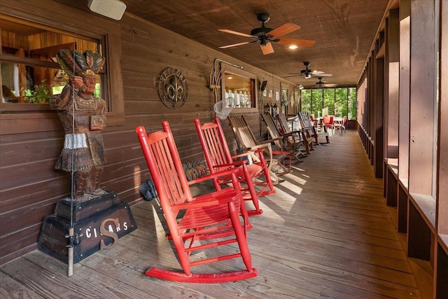 334 Pineknot Ln, Milam, TX 75959 - wooden deck with ceiling fan