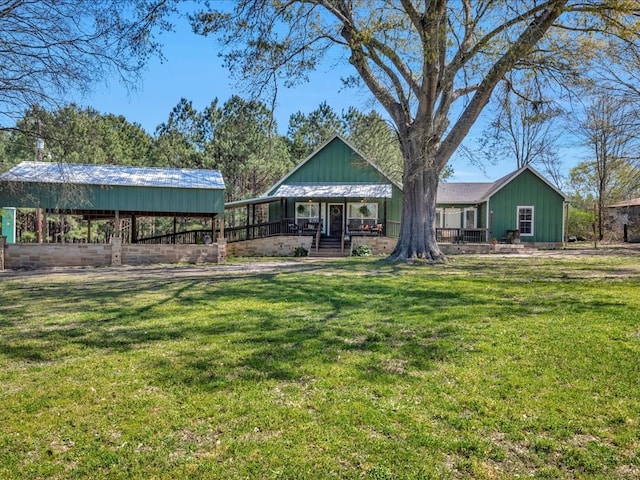 view of yard with a porch