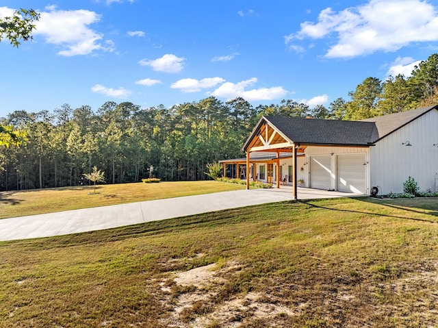 exterior space featuring a garage