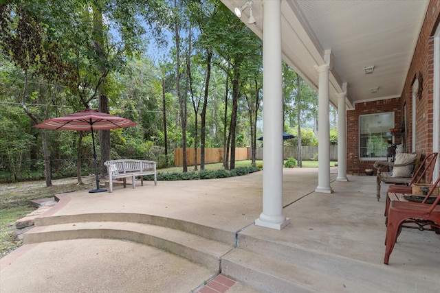 view of patio / terrace with a porch