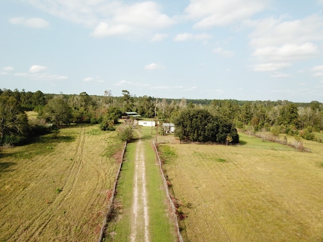 bird's eye view with a rural view