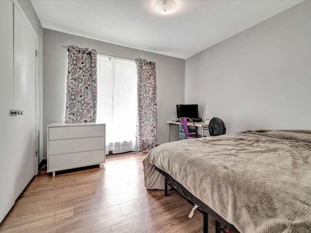 bedroom featuring light hardwood / wood-style flooring