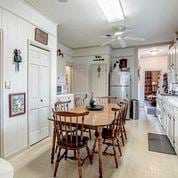 208 E Livingston St, San Augustine, TX 75972 - dining room featuring a ceiling fan