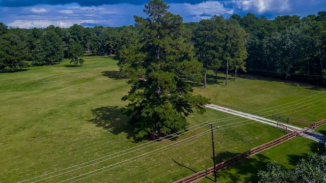 bird's eye view featuring a rural view