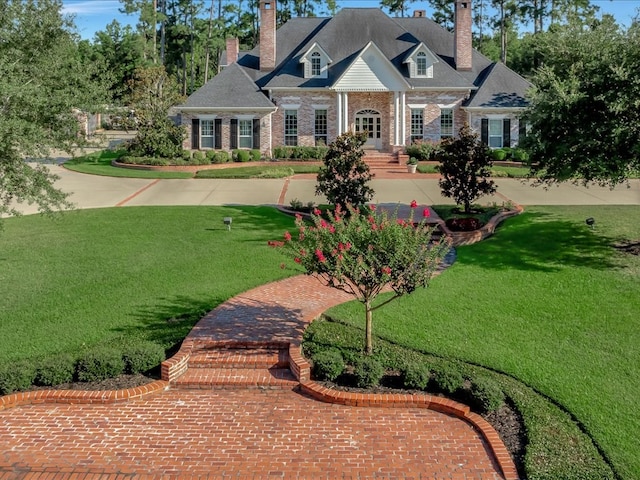 view of front of home with a front yard