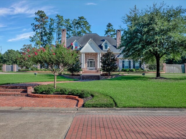 view of front of house with a front lawn