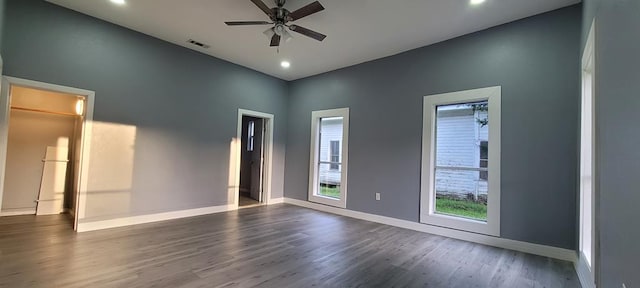 110 Hines St, Diboll, TX 75941 - unfurnished room with wood finished floors, ceiling fan, and recessed lighting