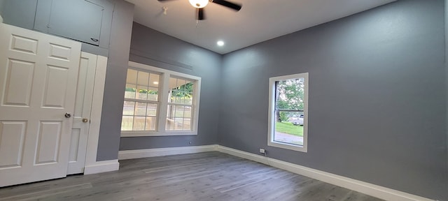 110 Hines St, Diboll, TX 75941 - spare room featuring a ceiling fan and wood finished floors