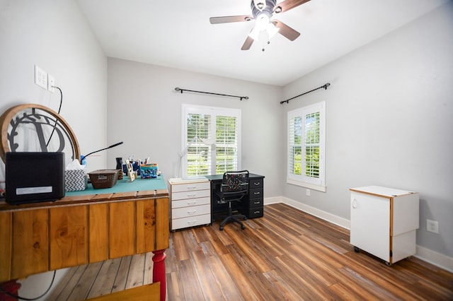 1208 Leslie Ln, Lufkin, TX 75901 - office space with wood finished floors and a ceiling fan