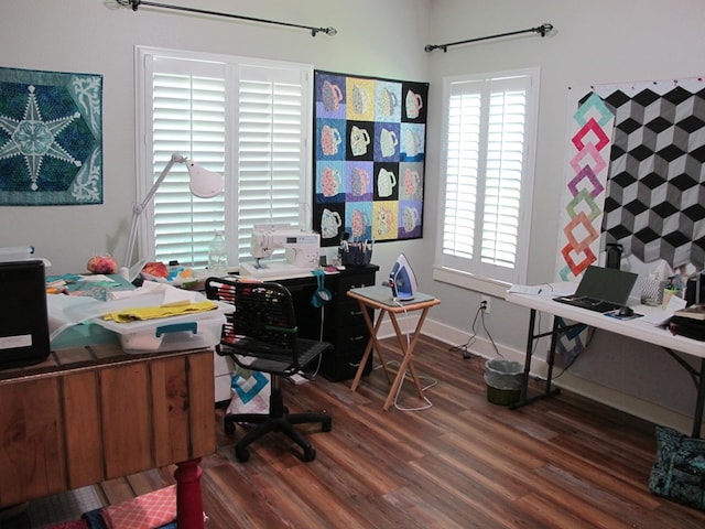 1208 Leslie Ln, Lufkin, TX 75901 - home office featuring wood finished floors