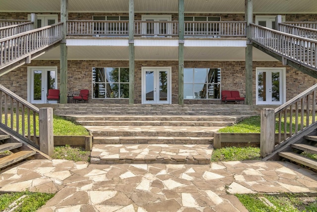 exterior space featuring french doors