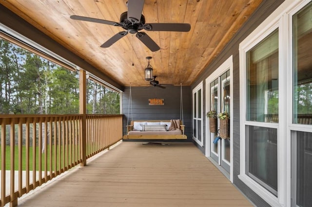 3535 Fm 1007, Brookeland, TX 75931 - wooden terrace featuring a ceiling fan