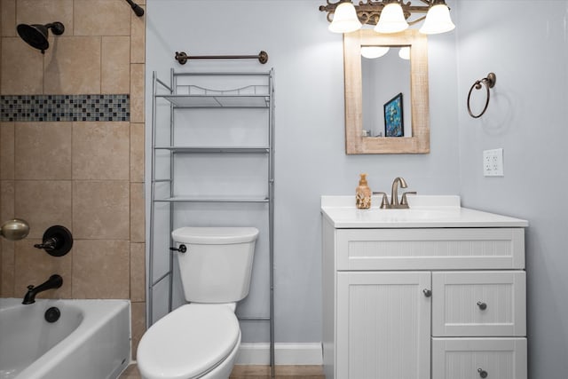 1504 Azalea Dr, Lufkin, TX 75904 - full bathroom featuring vanity, toilet,  shower combination, and baseboards