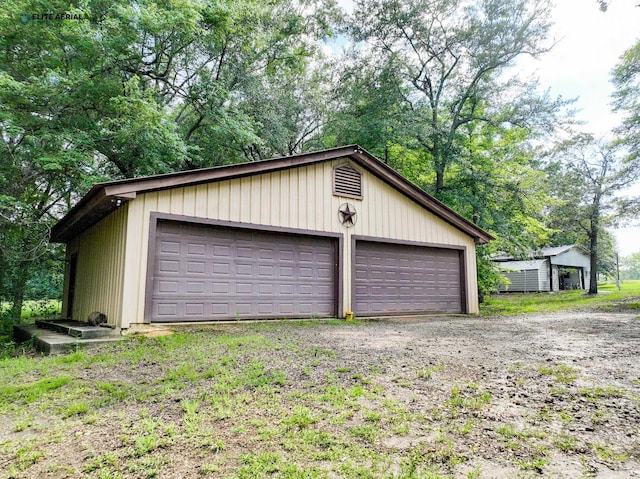 view of garage