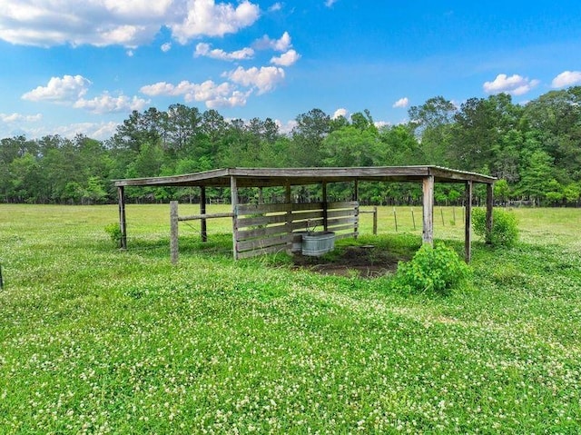 view of yard featuring a rural view