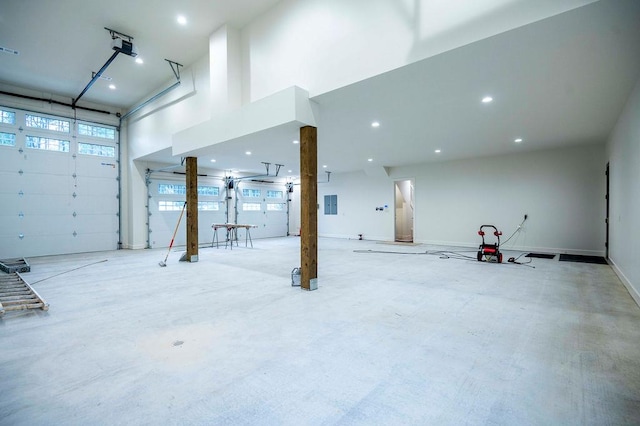 garage featuring recessed lighting