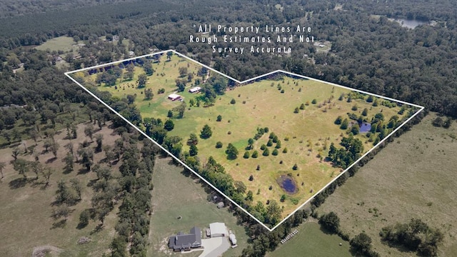 339 Liles Ln, Hudson, TX 75904 - aerial view of property and surrounding area featuring property parcel outlined and a forest
