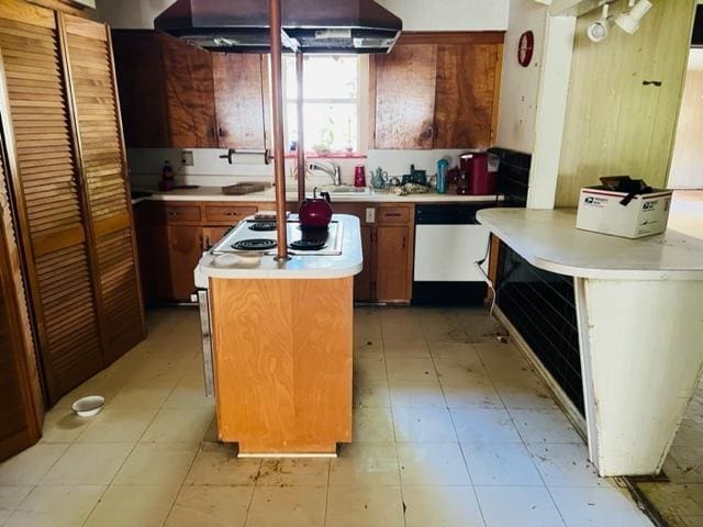 2090 Worth St, Hemphill, TX 75948 - kitchen featuring dishwasher, extractor fan, and sink