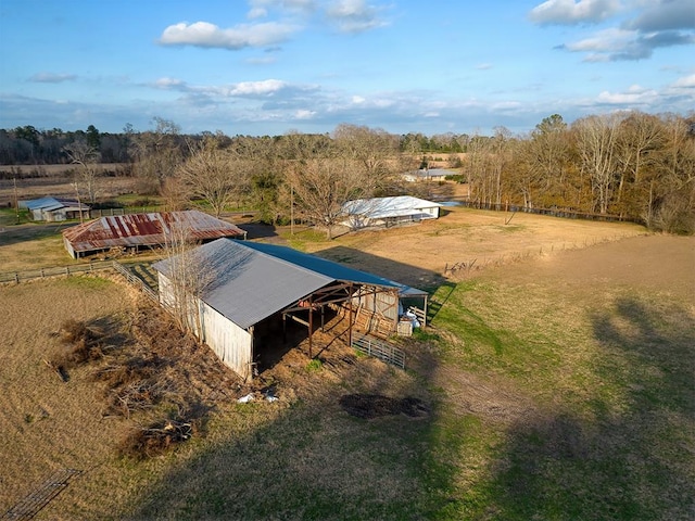 drone / aerial view featuring a rural view