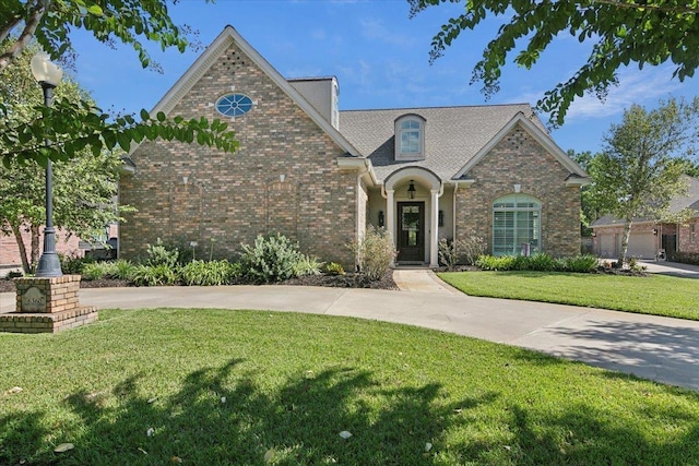 view of front facade featuring a front lawn