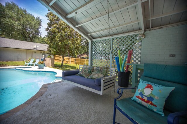 1514 Spanish Moss Dr, Lufkin, TX 75904 - view of pool featuring fence and a patio
