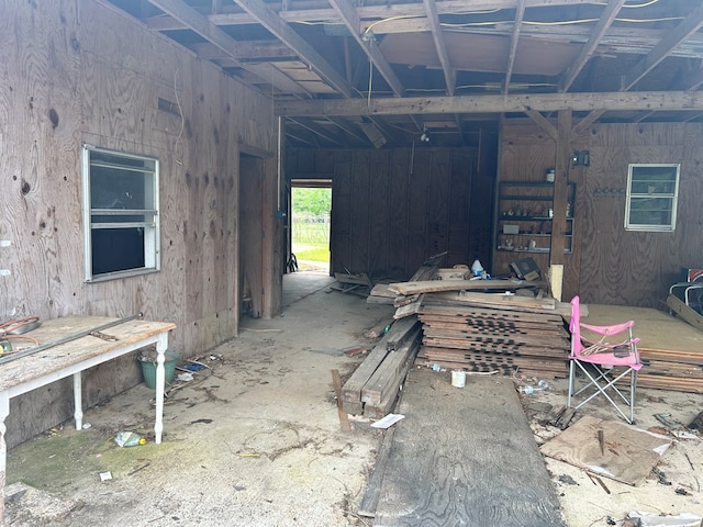 miscellaneous room with a workshop area