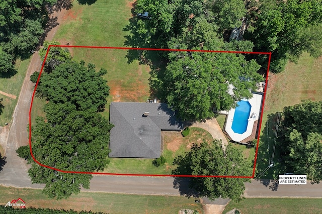 806 Cartwright, San Augustine, TX 75972 - view of property location featuring a pool and property boundaries highlighted