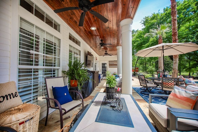 486 Brookwood Dr, Diboll, TX 75941 - view of patio with a ceiling fan and outdoor dining area