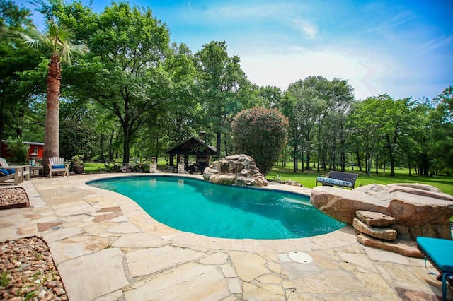 486 Brookwood Dr, Diboll, TX 75941 - pool featuring a gazebo and a patio
