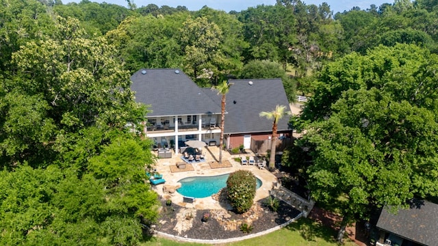 486 Brookwood Dr, Diboll, TX 75941 - drone / aerial view with a wooded view