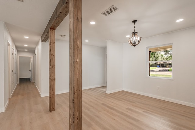 1311 Walnut Bend Dr, Lufkin, TX 75904 - interior space with recessed lighting, light wood-style floors, and a chandelier