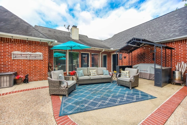 703 Shady Ln, Diboll, TX 75941 - view of patio / terrace featuring an outdoor living space
