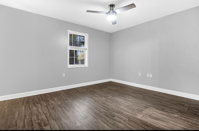 1411 Ryan Chapel Rd, Diboll, TX 75941 - empty room featuring dark wood-type flooring and ceiling fan