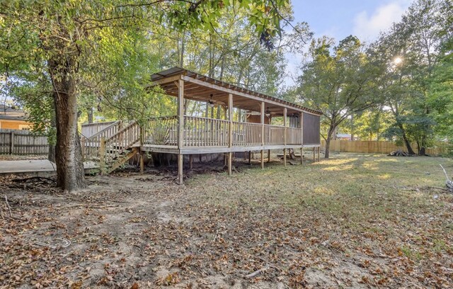 1411 Ryan Chapel Rd, Diboll, TX 75941 - view of yard with a wooden deck and stairs