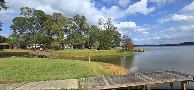 exterior space featuring a water view