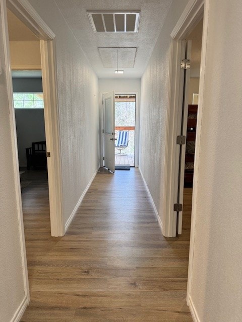 hallway featuring hardwood / wood-style flooring and a wealth of natural light