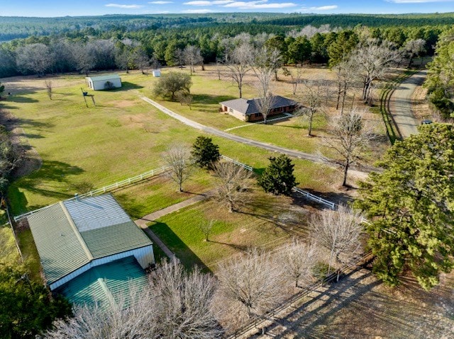 bird's eye view with a rural view