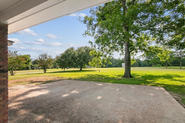 view of yard with a patio area