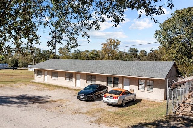 view of single story home