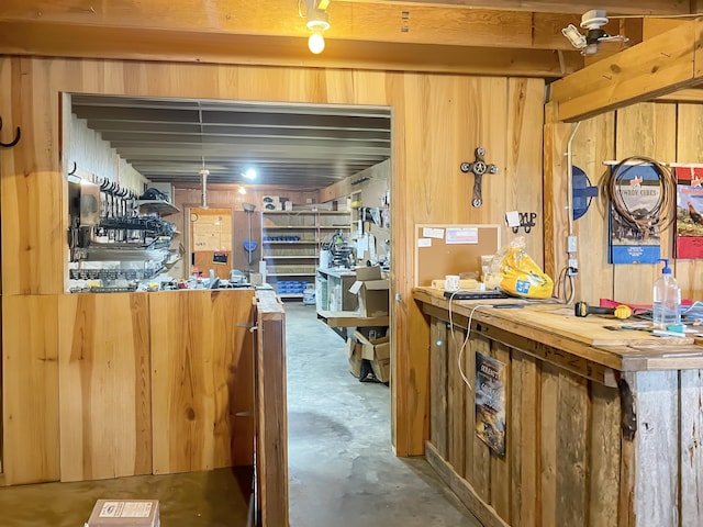 kitchen with concrete floors