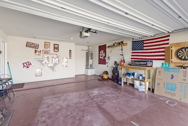 801 Dove Run Trl, College Station, TX 77845 - garage with a garage door opener and water heater
