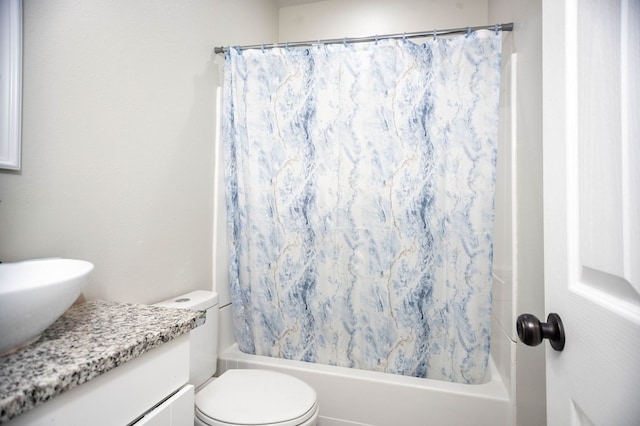 206 Shady Pnes, Lufkin, TX 75901 - bathroom with shower / bath combination with curtain, toilet, and vanity